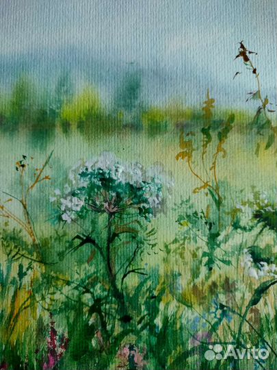 Картина акварелью. Пейзаж. Размер 30х40см