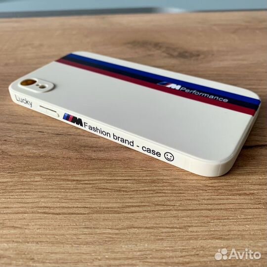 Чехол на iPhone XR BMW белый