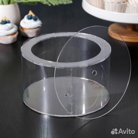 Фальшярус для торта, цилиндр, d20 см, h12 см, цвет прозрачный