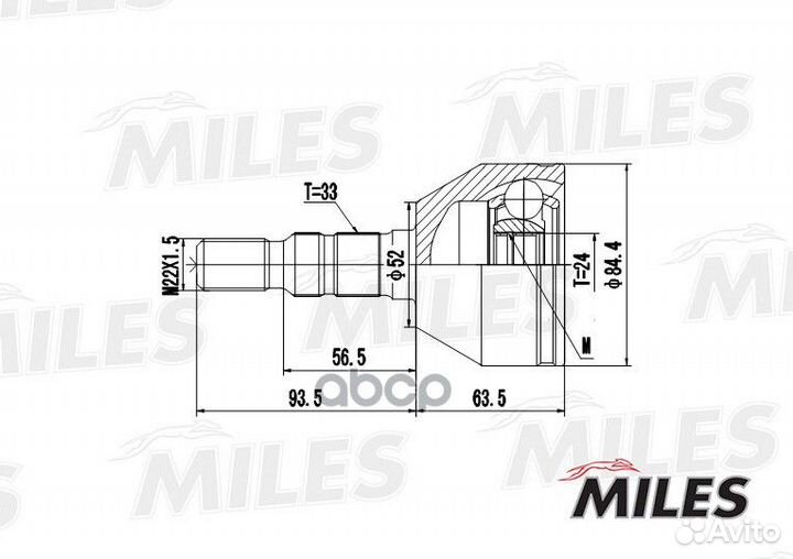 Шрус наружный opel astra 1.7D/1.8 04- (GKN 3043