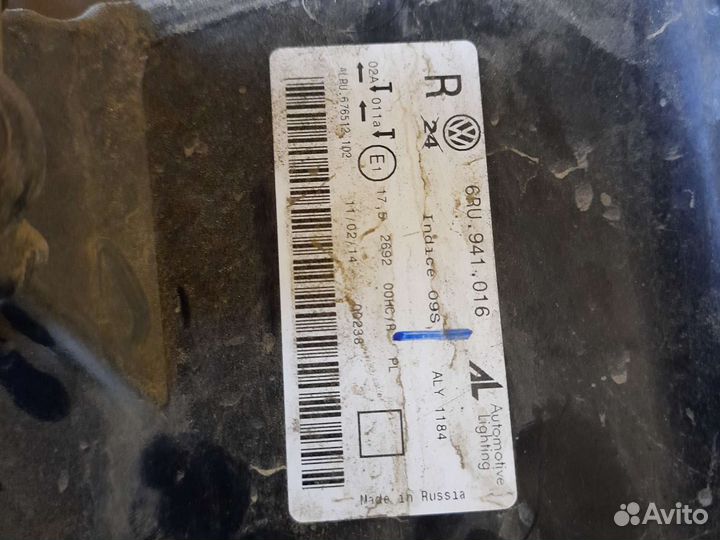 Фары на volkswagen polo седан