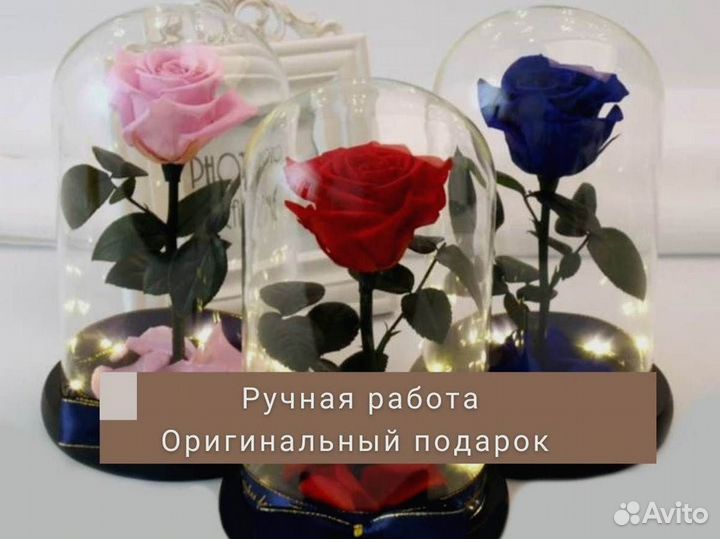 Неувядающая роза в колбе