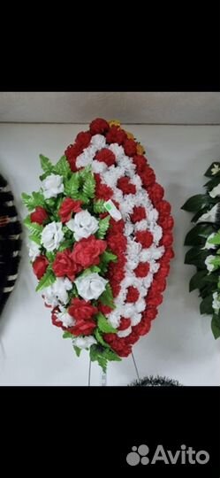 Венок ритуальный живой, искусственный, флорет