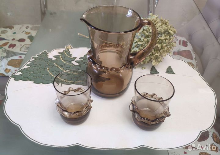 Стаканы+ рюмки + кувшин (Богемия )