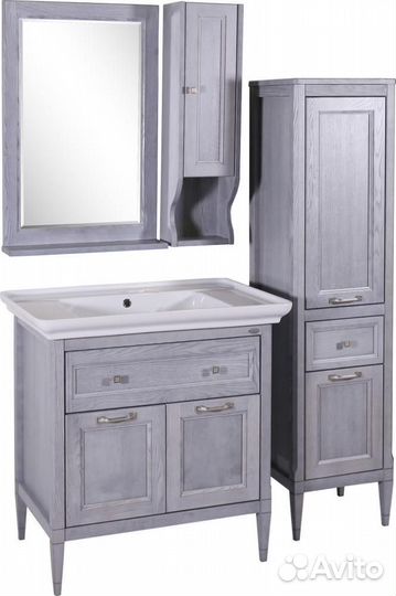 Тумба с раковиной ASB-Woodline Гранда 85 серая