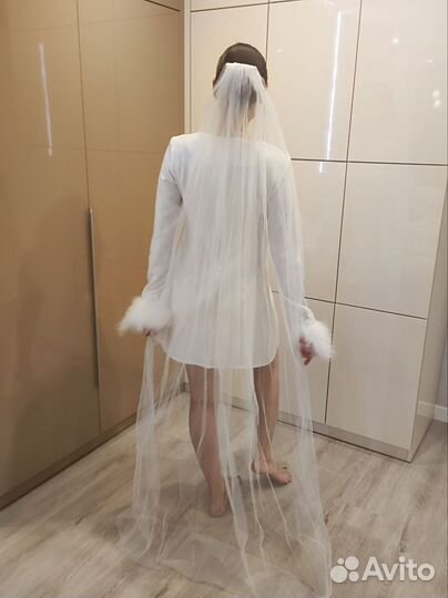 Свадебная фата длинная белая новая