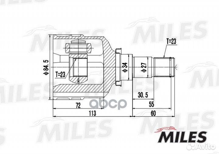 Шрус toyota corolla VII-viii E100/E110/yaris I