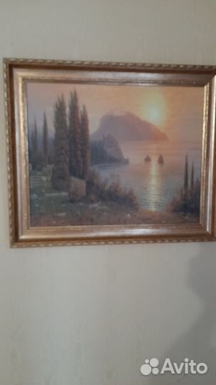 Картина вышита крестиком винтажная 1956 года