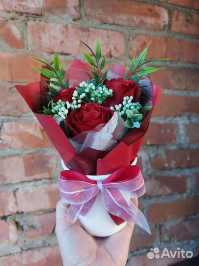 Мини букет из мыльных цветов