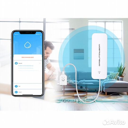 Умный датчик протечки воды (Wi-Fi, 2*AAA)