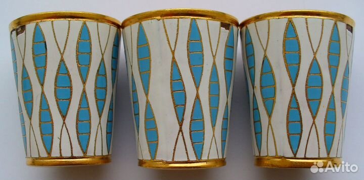 Рюмки времён СССР 3 шт Клеймо люм Горячая эмаль По