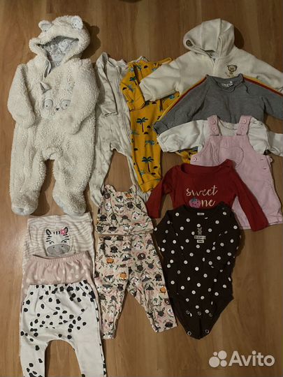 Вещи пакетом на девочку 3-6 месяцев