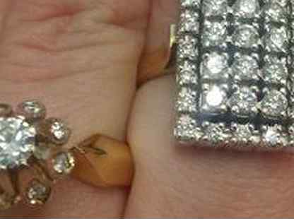 Золотые кольца с бриллиантом СССР