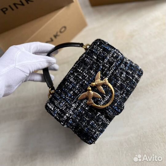 Сумка pinko натуральная кожа твид