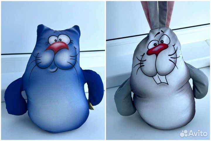 Игрушка антистресс перевертыш кот заяц мягкая