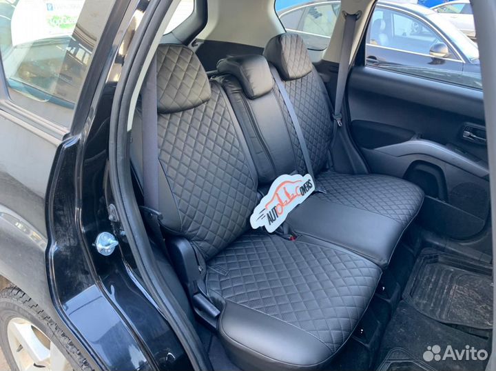 Чехлы Аутлендер Хл из Экокожи Ромб Автопилот