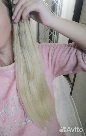 Волосы для наращивания 50 см блонд