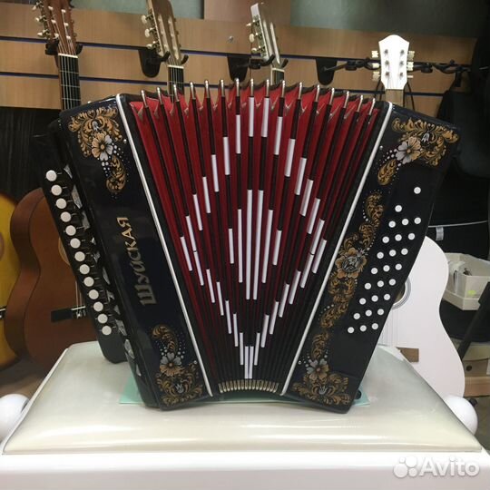 Гармонь Шуйская S32XL с регистром черная