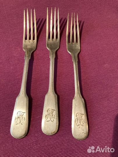 Антикварные вилки fraget N plaque. Польша Россия 1