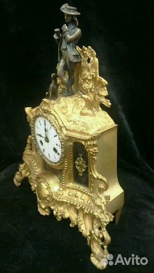 Часы кабинетные бронза Франция,кон 19 в