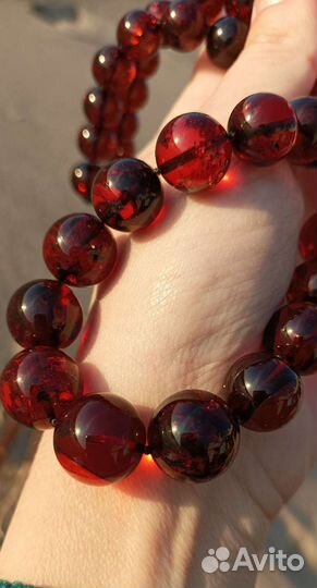 Бусы янтарь