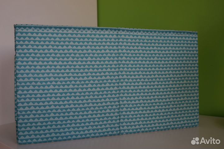 Коробка икеа бирюзовый 25x44x25 см