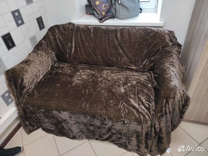 Плед коричневый 220*240см. Новый