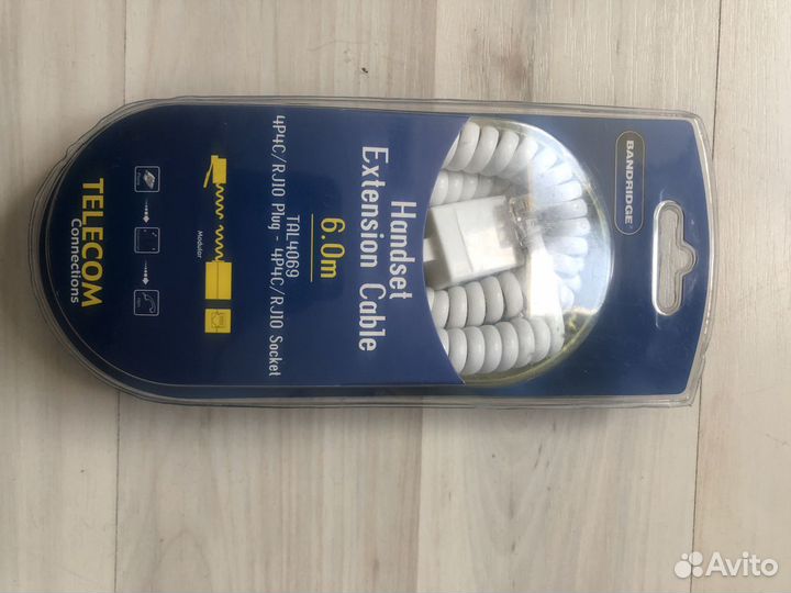 Удлинитель телефонного кабеля 6 м