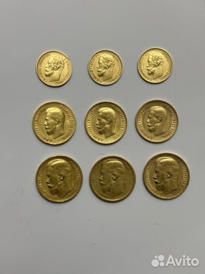 Золотые монеты николая 2