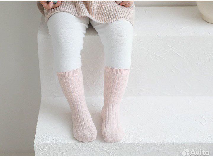 Однотонные детские носочки от 1 до 7 лет