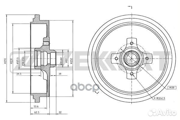 Барабан торм. зад. VW Passat III IV 88- bs-506