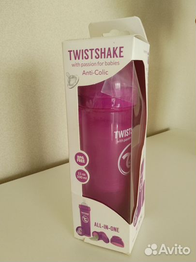 Детская антиколиковая бутылочка +4 мес, 330 мл