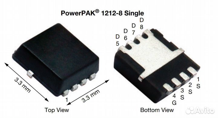Микросхема Si7619DN P-Channel mosfet 30V 24A 1212
