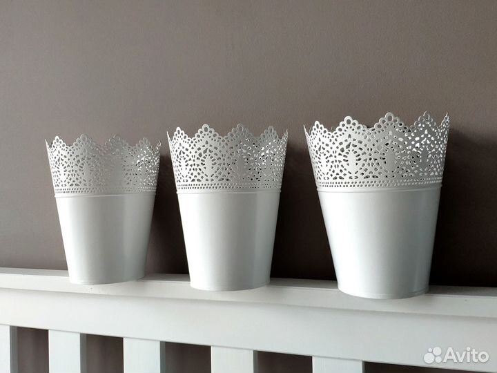 Кашпо подставка Икея Скурар металл 3 штуки