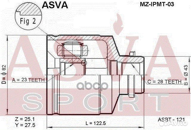 ШРУС внутренний перед прав mazda/ 626(MT) FF