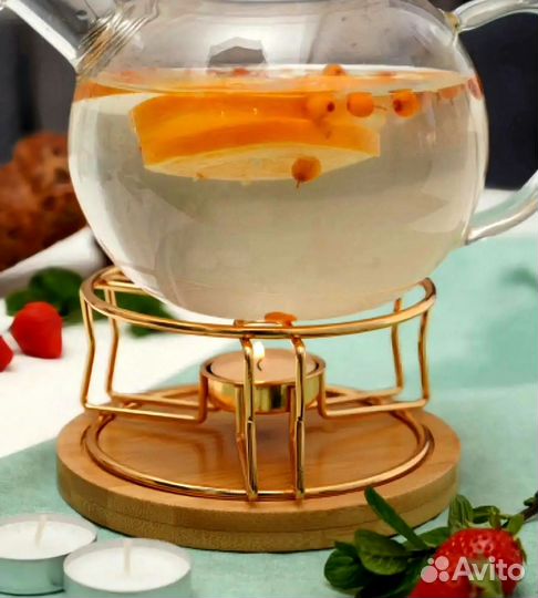 Подставка для подогрева чайника бамбуковая