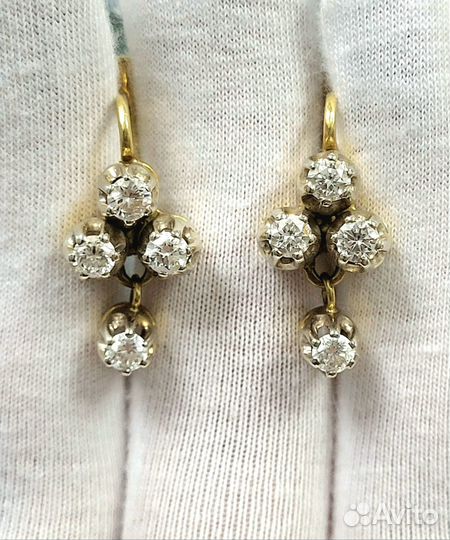 Серьги с бриллиантами СССР 750