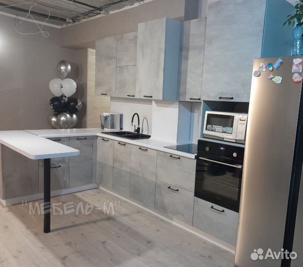 Кухня по вашим размерам Лофт бетон