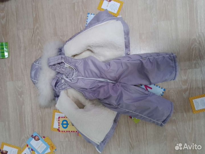 Зимний костюм для девочки 80 с мехом