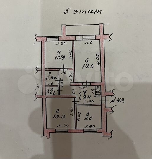 3-к. квартира, 58,1 м², 5/5 эт.