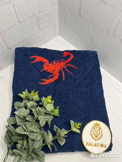 Мужской махровый халат Скорпион