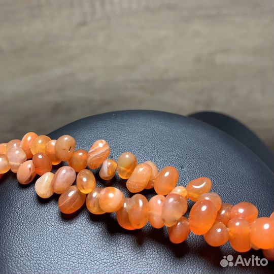 Винтажные Бусы Сердолик Халцедон Ожерелье Ретро