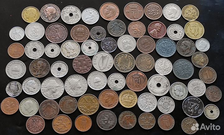 Монеты мира старая Европа и экзотика с 1845-1965