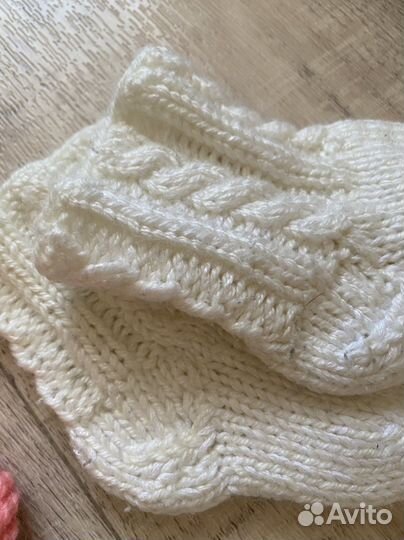 Вязаные носки пинетки ребенку 10 см