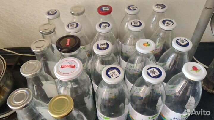 Стеклобанки и бутылки 0,75л, 0,5 л б/у