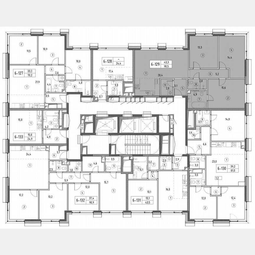 3-к. квартира, 90,8 м², 16/30 эт.