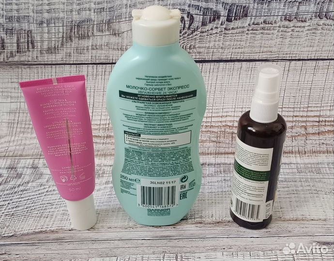 Флюид, тоник для лица и молочко для тела
