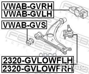 Опора шаровая передняя нижняя левая 2320-gvlowflh