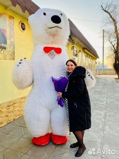 Белый Мишка на праздник Чебурашка Аниматор