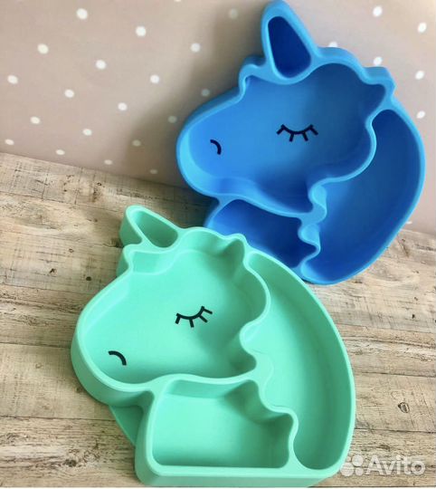 Набор детской посуды из силикона